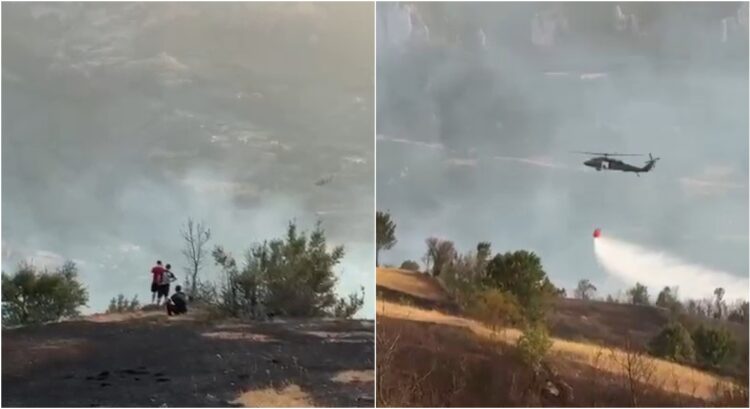 Situatë problematike me zjarrin në Librazhd, flakët përhapen drejt zonave të banuara