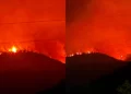 Zjarri përfshin dhjetëra hektarë pyje në Pukë, flakët kërcënojnë banesat e fshatit Gojan i Vogël