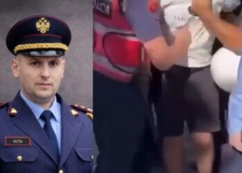 Goditi me grusht në bark qytetarin, Skënder Hita pezullon nga detyra efektivin e “Shqiponjave”