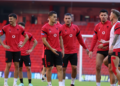 Liga e Kombeve/ Kombëtarja mbyll përgatitjet për ndeshjen ndaj Bjellorusisë në stadiumin “Air Albania”