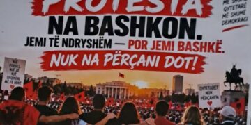 “Protesta na bashkon”/ Pankartat ironizuese: FBI, të vegjlit i kapim vetë, na mësoni si kapen peshqit e mëdhenj