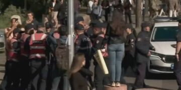 Nisin tensione gjatë protestës pranë parlamentit, policia shoqëron dy persona