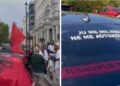 Shqiptarët në Britani protestojnë kundër Ramës, nisen me autokolonë për në Tiranë