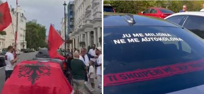 Shqiptarët në Britani protestojnë kundër Ramës, nisen me autokolonë për në Tiranë
