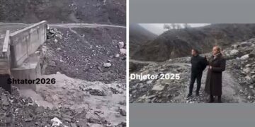 U inaugurua vetëm një javë më parë, shembet ura që kushtoi 40 milionë lekë në Klos