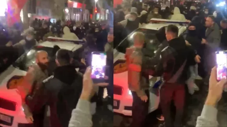 Protestuesit bllokojnë dhe shkatërrojnë makinën e policisë, dy mjete të bashkisë i djegin