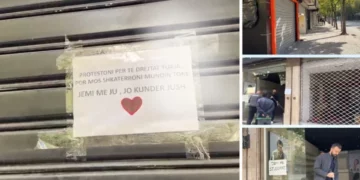 Bizneset te Rruga e Durrësit ulin qepenat, mesazhe “me zemra” për protestuesit: Jemi me ju!