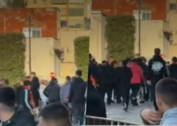 Përplasje jashtë stadiumit, shoqërohen disa tifozë para derbit