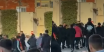 Përplasje jashtë stadiumit, shoqërohen disa tifozë para derbit