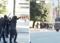 Policia hedh gaz lotsjellës në drejtim të protestuesve te Kryeministria, studentët rezistojnë