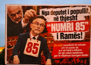 Protestuesit ironizojnë Erion Braçen: U bëre numri 85 i Ramës!