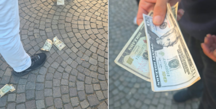 2500 euro për policinë/ Protestuesit ironizojnë premtimin e Ramës, mbulojnë efektivët me kartëmonedha false