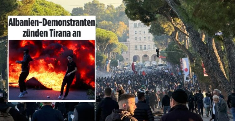 Gazeta gjermane BILD: Protestuesit i vënë flakën Tiranës, kërkohet dorëheqja e kryeministrit Rama