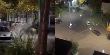 Reshjet e shiut përmbytin qytetin e Vlorës, rrugët kthehen në ‘lumenj’