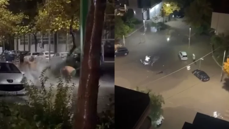 Reshjet e shiut përmbytin qytetin e Vlorës, rrugët kthehen në ‘lumenj’